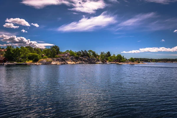 Vue Panoramique Certaines Îles Archipel Suédois Milieu Été Suède — Photo