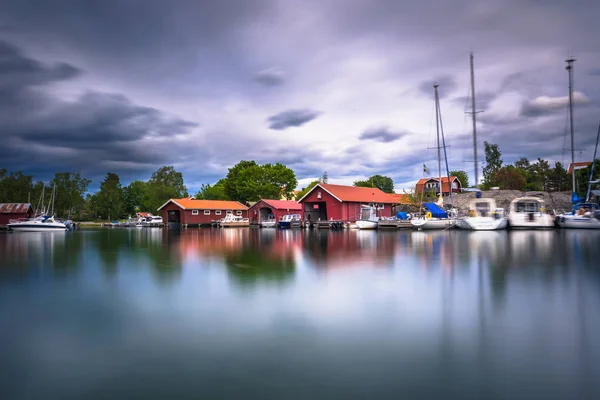 Шведский Архипелаг Июня 2018 Года Маленький Городок Острове Моя Шведском — стоковое фото