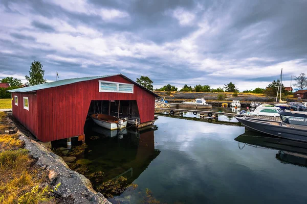 Swedish Archipelago June 2018 Boats Harbor Island Moja Swedish Archipelago — Stock Photo, Image