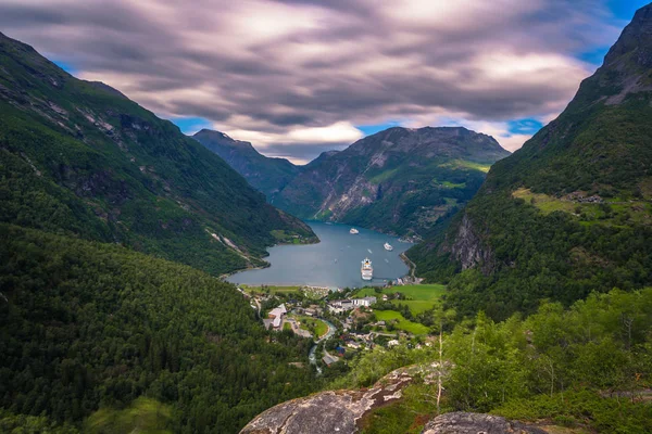 Geiranger Juli 2018 Blick Auf Den Atemberaubenden Unesco Fjord Geiranger — Stockfoto