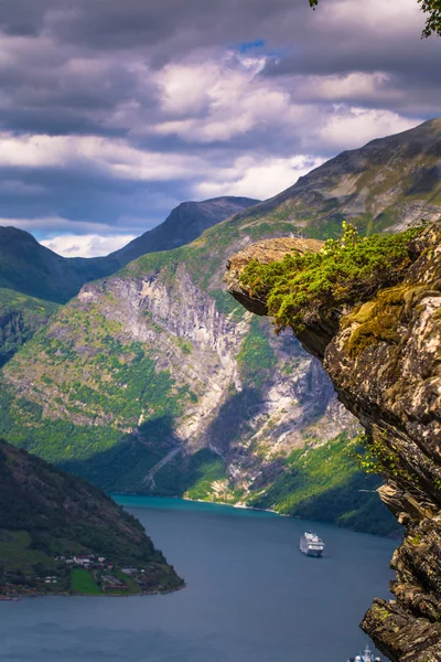 Geiranger Juillet 2018 Vue Panoramique Fjord Geiranger Norvège — Photo