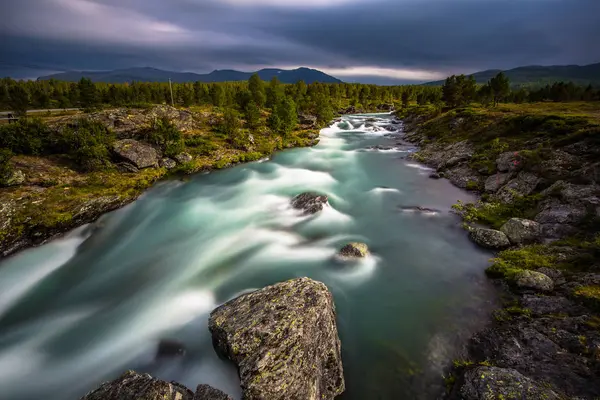 Parque Nacional Jotunheimen Julio 2018 Paisaje Salvaje Del Parque Nacional — Foto de Stock