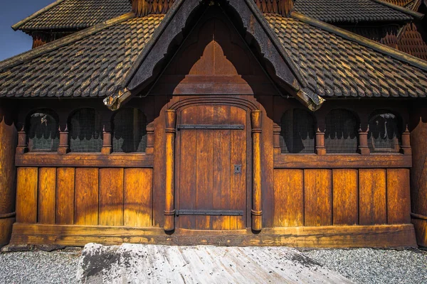 Heddal Srpna 2018 Středověké Heddal Roubený Kostel Největší Zbývajících Roubených — Stock fotografie