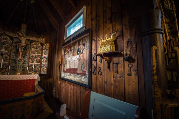 Hedalen Juli 2018 Binnen Prachtige Hedalen Stave Church Noorwegen — Stockfoto