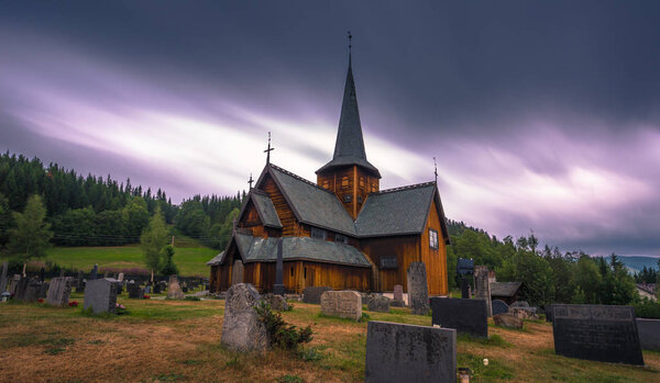 Hedalen - July 28, 2018: The Wonderful Hedalen Stave Church, Norway