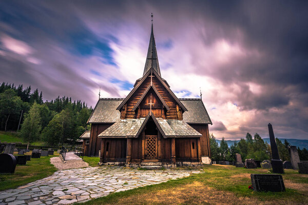 Hedalen - July 28, 2018: The Wonderful Hedalen Stave Church, Norway