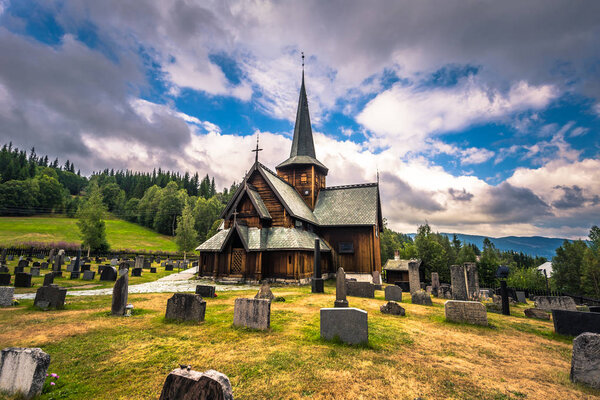 Hedalen - July 28, 2018: The Wonderful Hedalen Stave Church, Norway