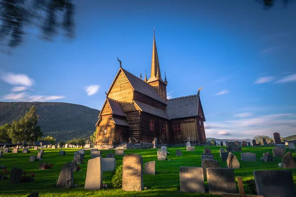 Lom Julho 2018 Igreja Stave Lom Noruega — Fotografia de Stock