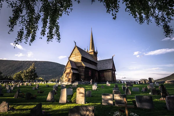 Lom Julho 2018 Igreja Stave Lom Noruega — Fotografia de Stock