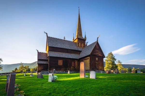 Lom Julho 2018 Igreja Stave Lom Noruega — Fotografia de Stock