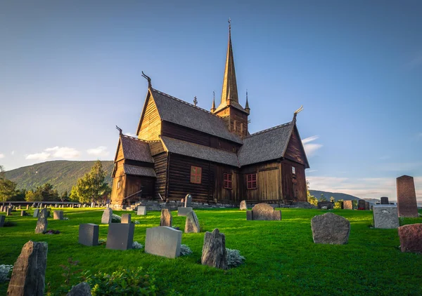 Lom Julho 2018 Igreja Stave Lom Noruega — Fotografia de Stock