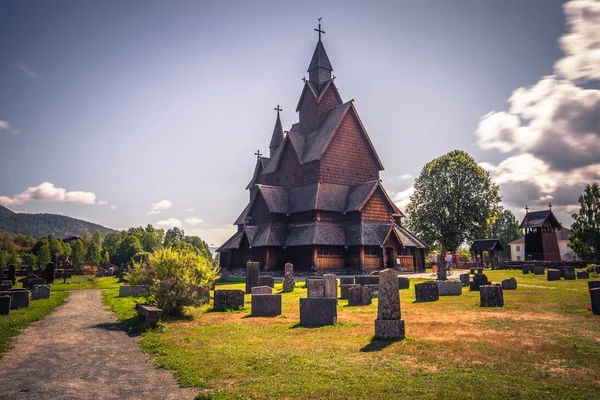 Heddal Agosto 2018 Medieval Heddal Stave Church Maior Das Restantes — Fotografia de Stock