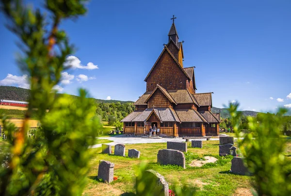 Heddal Agosto 2018 Medieval Heddal Stave Church Maior Das Restantes — Fotografia de Stock