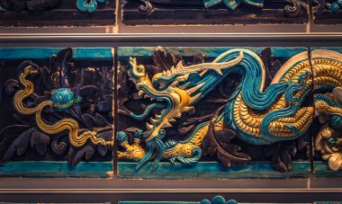 Londra - 06 Ağustos 2018: Eski Çin Ejderha Brtitish Müzesi, Londra, İngiltere