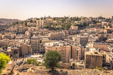 Amman-29 Eylül 2018: Amman Merkezi, hisar bakış açısı, Ürdün