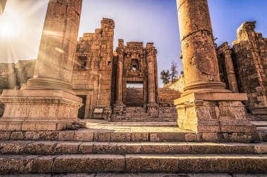 Jerash-Eylül 29, 2018: Jerash, Ürdün antik Roma harabeleri