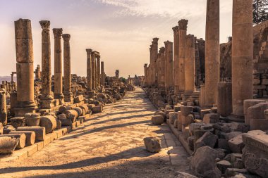 Jerash-Eylül 29, 2018: Jerash, Ürdün antik Roma harabeleri