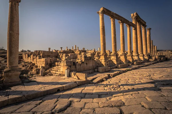 Jerash Septiembre 2018 Antiguas Ruinas Romanas Jerash Jordania —  Fotos de Stock