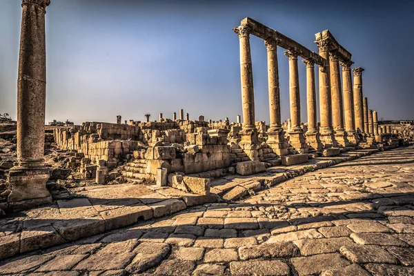 Jerash Septembrie 2018 Ruinele Romane Antice Din Jerash Iordania — Fotografie, imagine de stoc