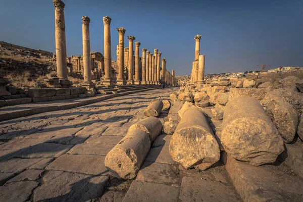 Jerash Septiembre 2018 Antiguas Ruinas Romanas Jerash Jordania — Foto de Stock