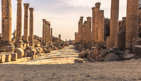 Jerash Septiembre 2018 Antiguas Ruinas Romanas Jerash Jordania —  Fotos de Stock