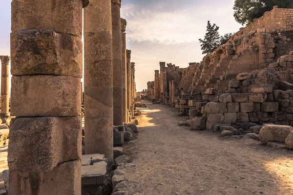 Jerash Septiembre 2018 Antiguas Ruinas Romanas Jerash Jordania —  Fotos de Stock