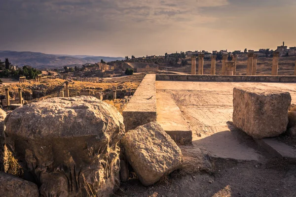 Jerash Septiembre 2018 Antiguas Ruinas Romanas Jerash Jordania —  Fotos de Stock