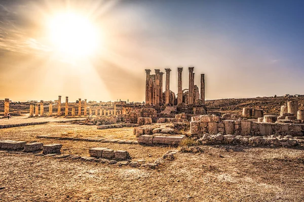 Jerash Septiembre 2018 Antiguas Ruinas Romanas Jerash Jordania —  Fotos de Stock