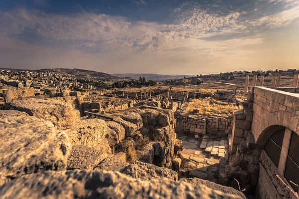 Jerash Septiembre 2018 Antiguas Ruinas Romanas Jerash Jordania — Foto de Stock