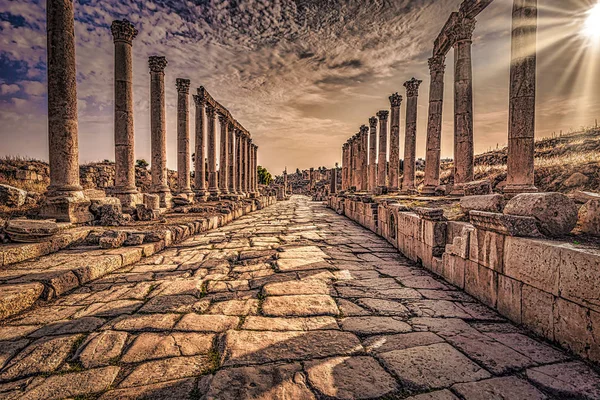 Jerash September 2018 Ancient Roman Ruins Jerash Jordan — Stock Photo, Image
