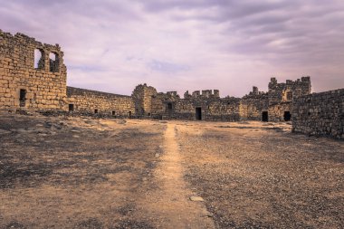 Qasr Al Azraq-30 Eylül 2018: Ürdün 'de Qasr Al Azraq antik Kalesi