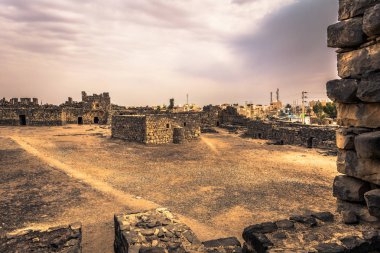 Qasr al Azraq - September 30, 2018: Ancient castle of Qasr al Azraq in Jordan clipart