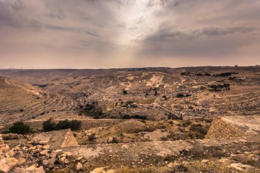 Ürdün - 01 Ekim 2018: Ürdün'deki Ajloun kalesinin kalıntıları