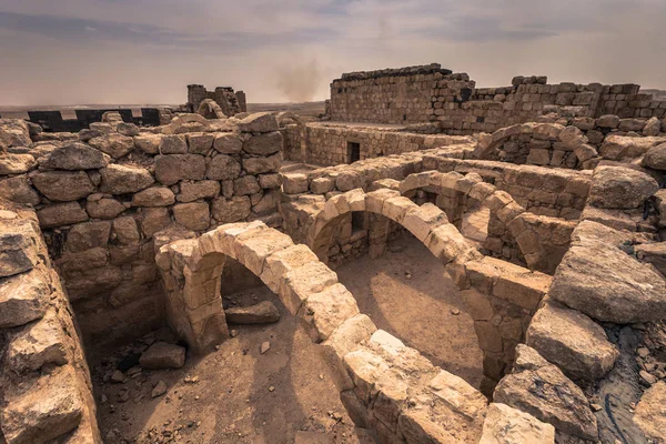 Jordania Septiembre 2018 Ruinas Antiguo Castillo Las Dunas Del Desierto — Foto de Stock