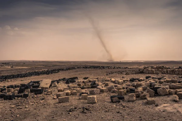 Jordánia Szeptember 2018 Utazók Homokvihar Dűnék Sivatag Jordánia — Stock Fotó