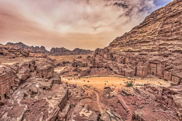 Petra Outubro 2018 Ruínas Antiga Cidade Petra Maravilha Mundo Jordânia — Fotografia de Stock