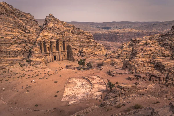 Petra Outubro 2018 Mosteiro Antiga Cidade Petra Maravilha Mundo Jordânia — Fotografia de Stock