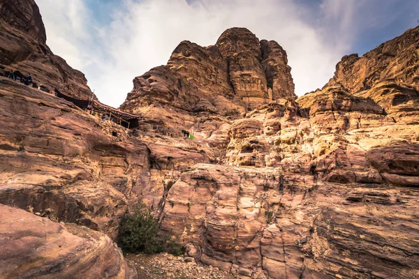 Petra Outubro 2018 Ruínas Antiga Cidade Petra Maravilha Mundo Jordânia — Fotografia de Stock