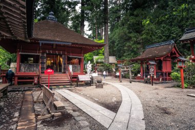 Nikko - 22 Mayıs 2019: Nikko Futarasan Shinto türbesi, Japonya