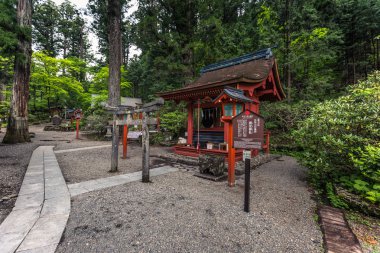 Nikko - 22 Mayıs 2019: Nikko Futarasan Shinto türbesi, Japonya