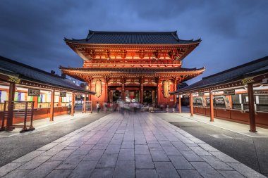 Tokyo - May 20, 2019: Night shot of the Sensoji temple in Asakus clipart