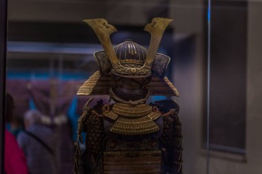 Tokyo - May 21, 2019: Samurai armor in the Tokyo National Museum clipart