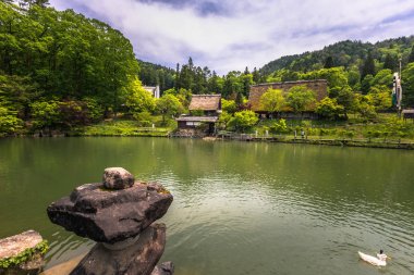 Takayama - 26 Mayıs 2019: Hida halkının geleneksel binaları 