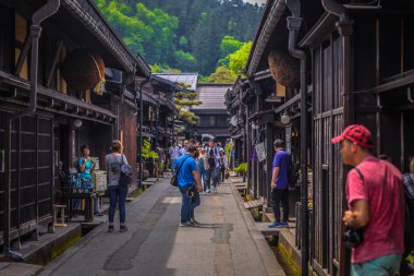 Takayama - 26 Mayıs 2019: Takayama sokakları, Japonya