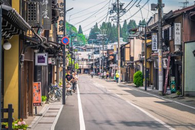 Takayama - 26 Mayıs 2019: Takayama sokakları, Japonya