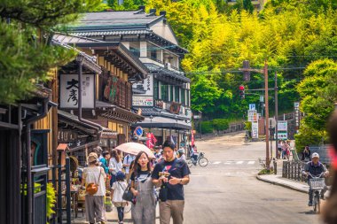 Takayama - 26 Mayıs 2019: Takayama sokakları, Japonya