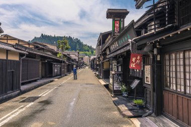 Takayama - 26 Mayıs 2019: Takayama eski şehrinin sokakları