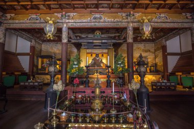 Kyoto - 30 Mayıs 2019: Kyoto'daki Daikakuji Budist tapınağı, Japonya