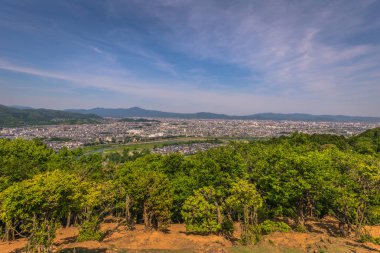 Kyoto - 30 Mayıs 2019: Arashiyama Keşişinden Kyoto Panoraması