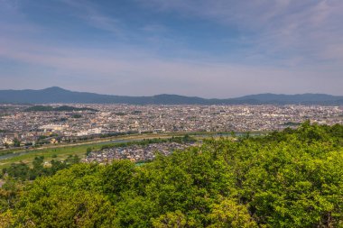 Kyoto - 30 Mayıs 2019: Arashiyama Keşişinden Kyoto Panoraması
